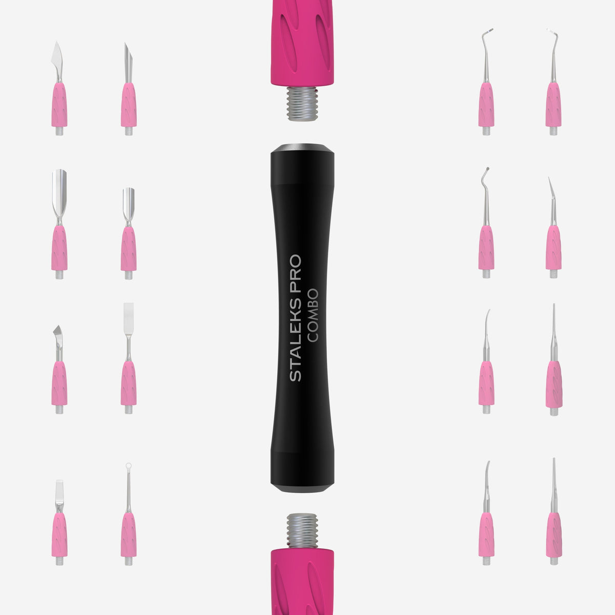 Staleks UNIQ 10b Combo - Mango de empujador negro para puntas intercambiables HPQ-10b