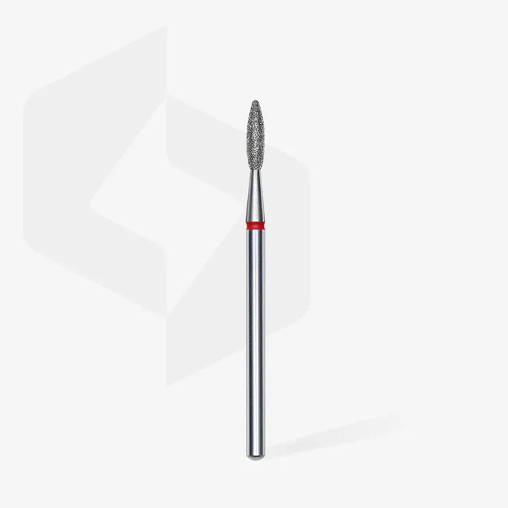 Fresa diamantada para piel "llama" roja EXPERT diámetro 2,1 mm/ parte útil 8 mm FA10R021/8 – Fresas de manicura, de Staleks | Polymnea