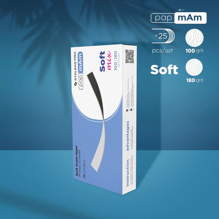 Limas Desechables Doble Cara PapmAm Mix EXPERT (25 uds.) STALEKS DFCEMix-20-100/180 – Limas de manicura | Polymnea