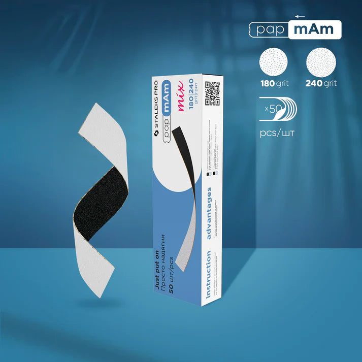 Limas Desechables Doble Cara PapmAm Mix EXPERT (50 Pcs) STALEKS DFCEMix-22-100/180 – Limas de manicura | Polymnea