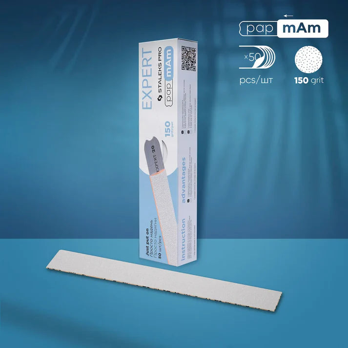 Limas Desechables PapmAm Fundas para lima recta EXPERT 22 grano 150 (50 uds.) STALEKS DFCE-22-150w – Limas de manicura | Polymnea