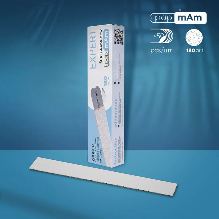 Limas Desechables PapmAm Fundas para lima recta EXPERT 22 grano 180 (50 uds.) STALEKS DFCE-22-180w – Limas de manicura | Polymnea