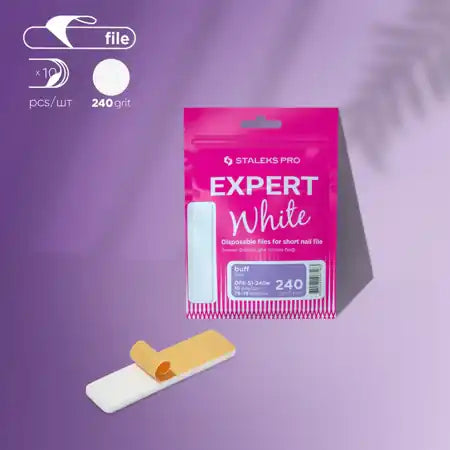 Limas Desechables Blancas Para Lima Corta Pulido EXPERT 51 STALEKS DFE-51-240w (10 unidades) – Limas de manicura | Polymnea