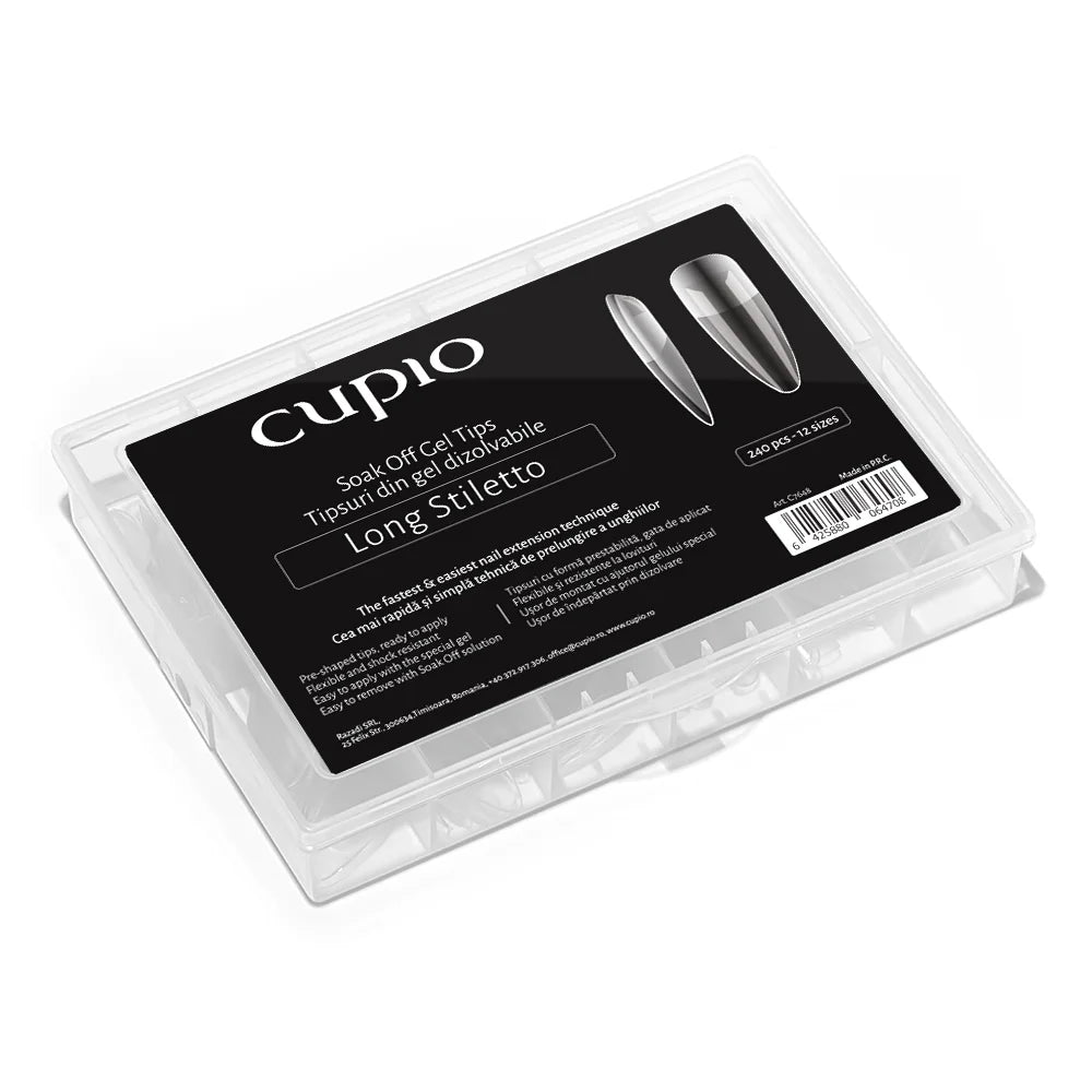 Tips Full Nail Disolubles Cupio - LONG STILETTO
